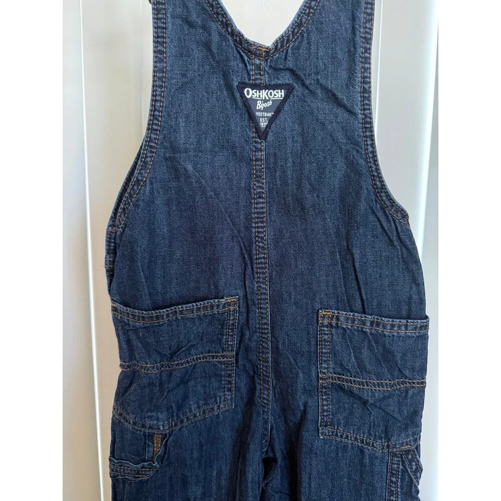 Kids OshKosh Bgosh Blue Denim Flannel Lined Buffalo Plaid Overalls Size 2T